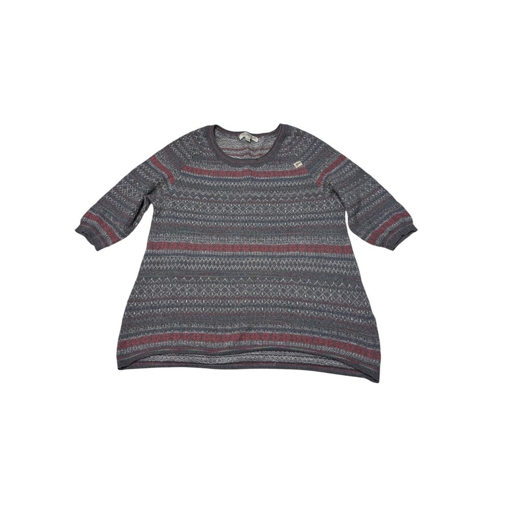 Thursday Island Urban Vintage Life Fair Isle Knit Sweater Grey Womens Size 85 S